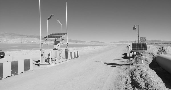 Automatic access barrier gate arm in raised position